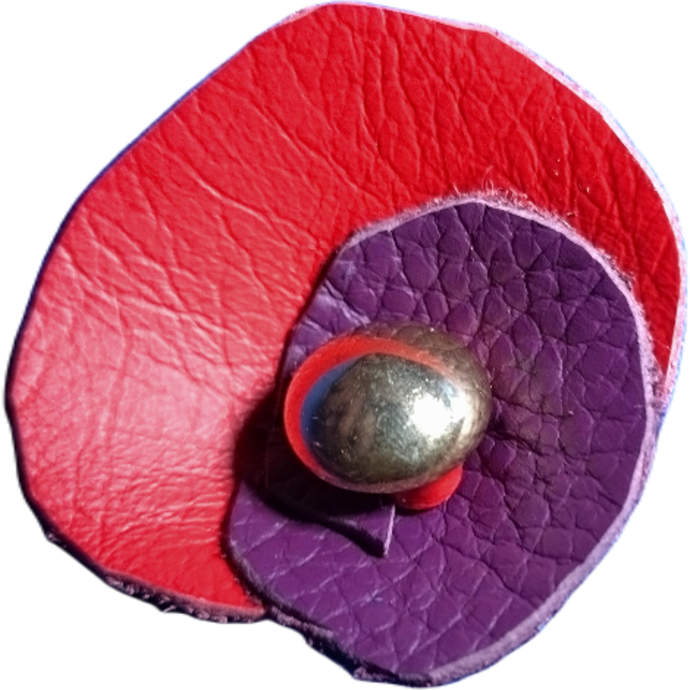 Upcycled Leather Brooch